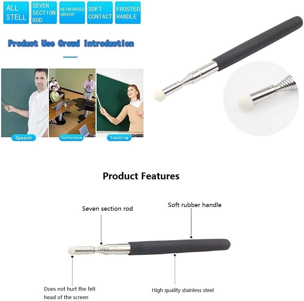 Telescopic Teachers Pointer,Teaching Pointer,Hand Pointer Extendable 39 inch