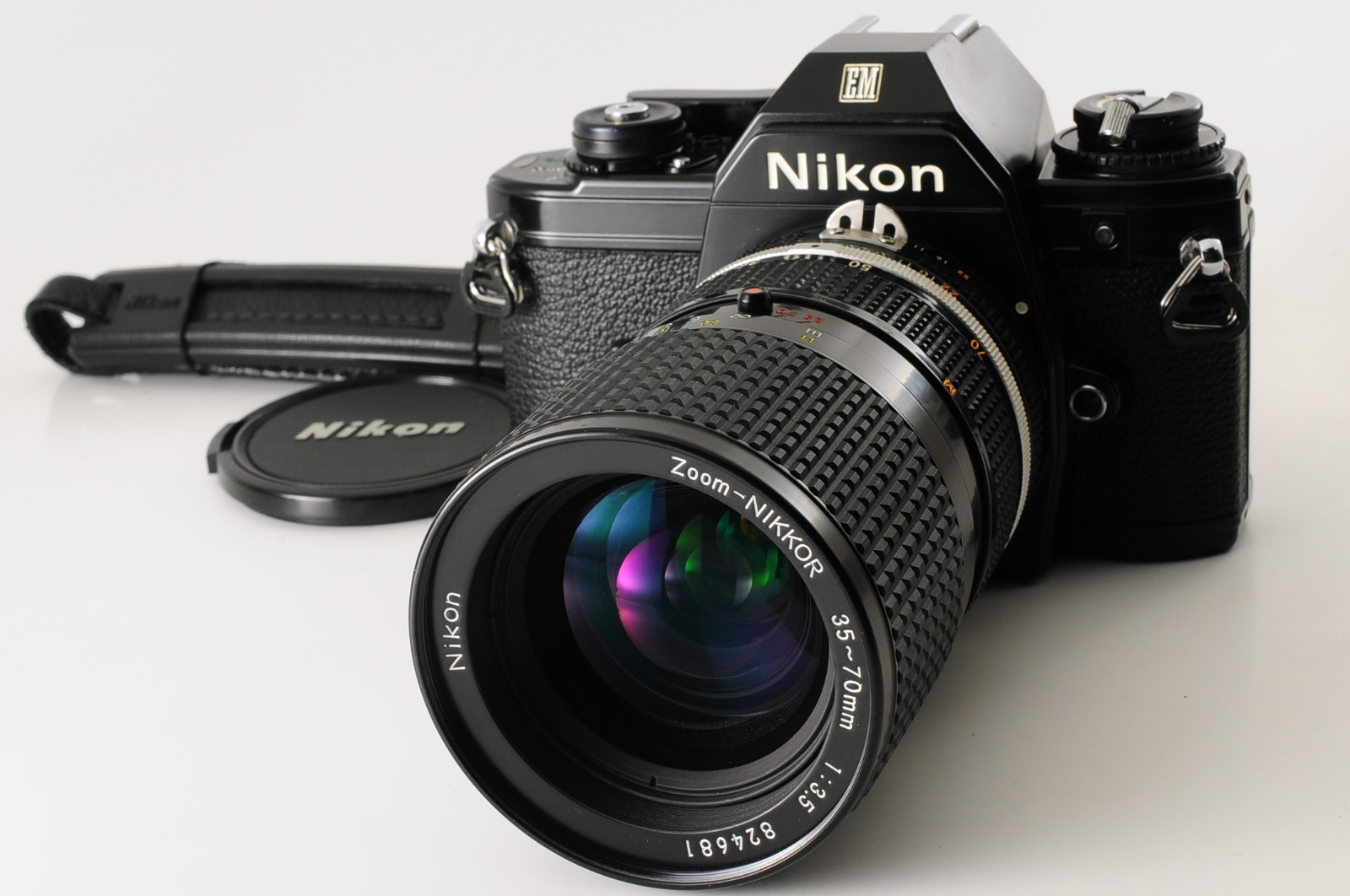 [NEAR MINT] Nikon EM SLR 35mm Film Camera Black Body 35-70mm F/3.5 From JAPAN