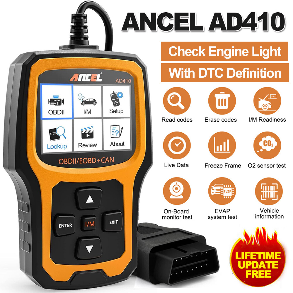 ANCEL AD410 OBD2 Scanner Car Diagnostic Scan Tool Check Engine Fault Code Reader