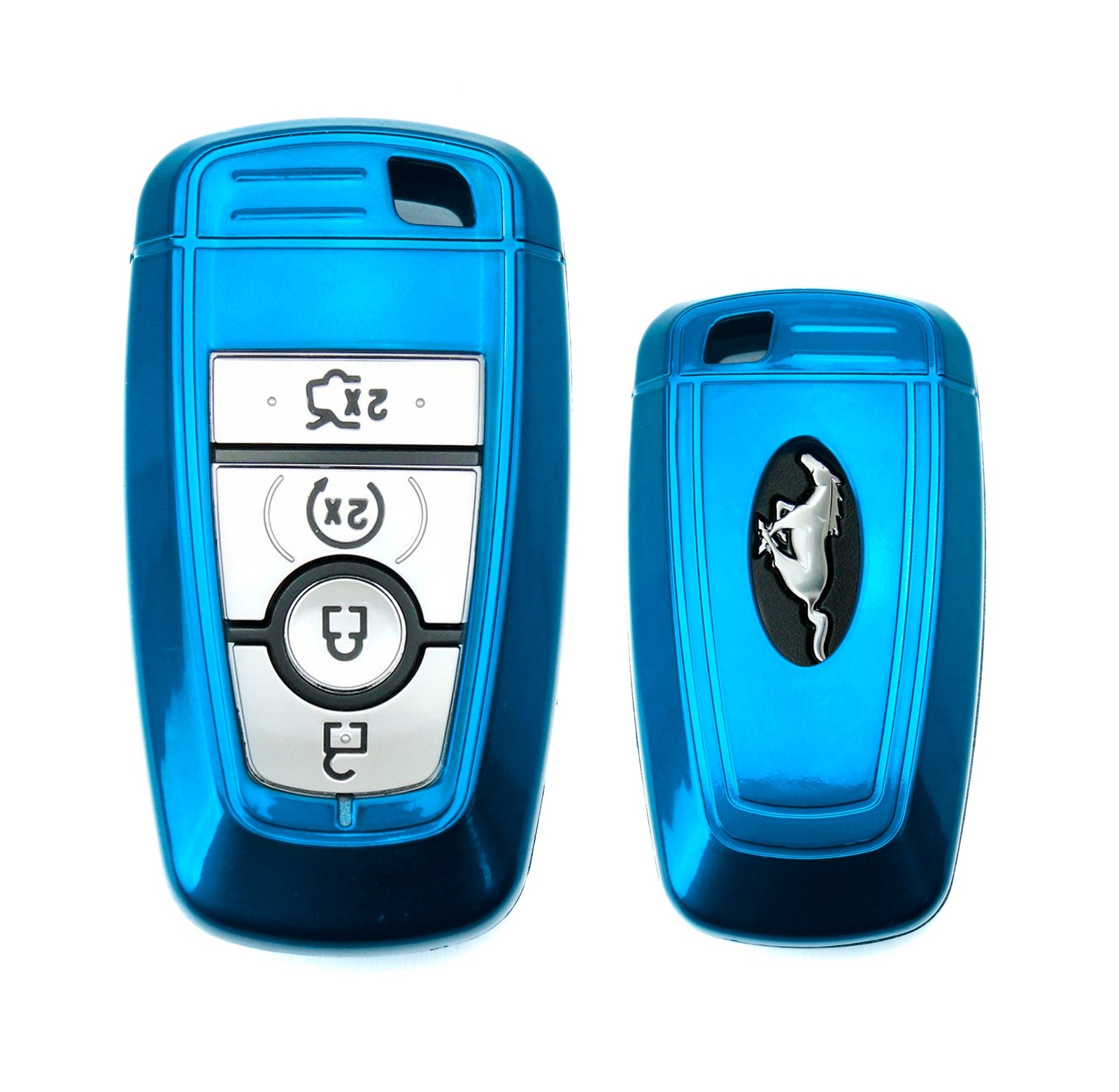 Blue Key Fob Shell Cover For Ford Edge Fusion Mustang F150 F250 Explorer Bronco