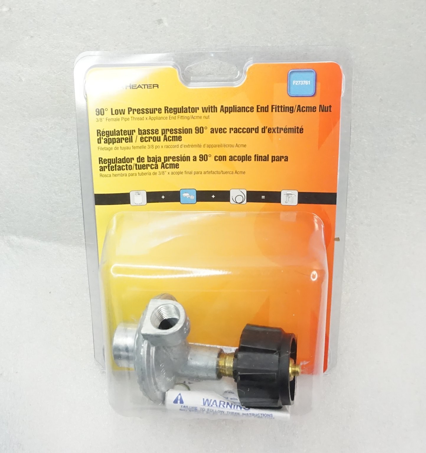 MR HEATER 90° Low Pressure Regulator Appliance End Fitting Acme Nut F273761