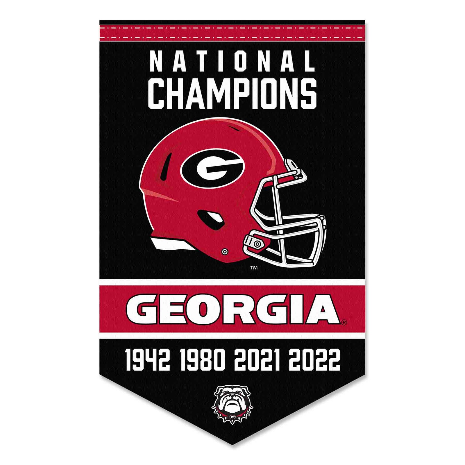 Georgia Bulldogs 4 Time Football National Champions Banner Flag