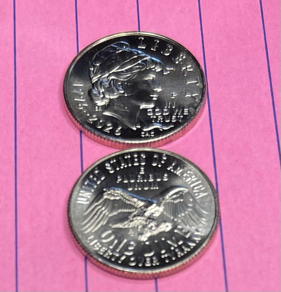 Set of 2 Semiquincentennial Dimes1776-2026p Unc. Philadelphia Mint, two coins.