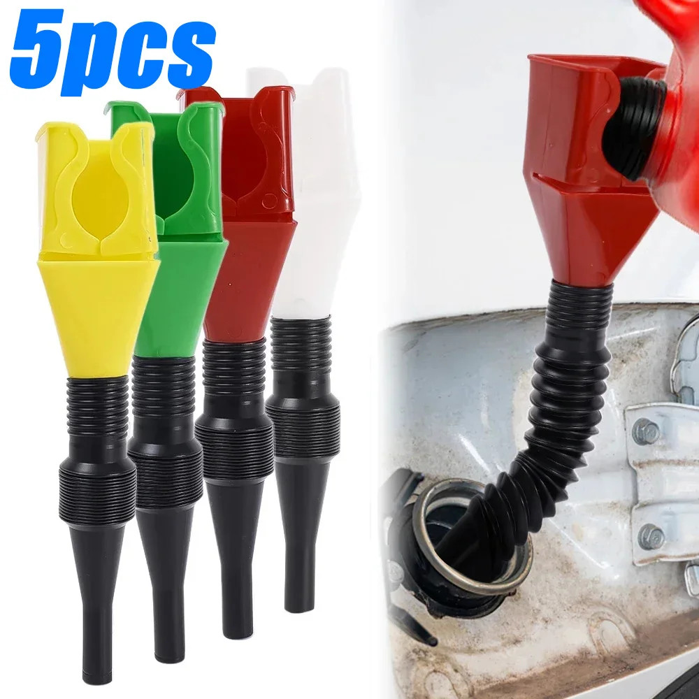 1/5pcs Telescopic Car Refueling Funnel Universal Engine Oil Gasoline Filter Tran
