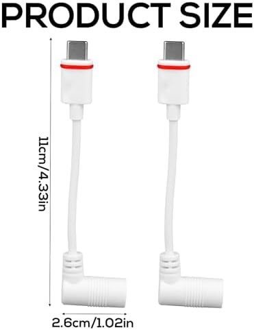 2pcs Barrel Plug to USB-C Power Adapter for Ring Solar Panel & USB-C Security Ca