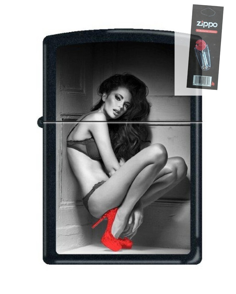 Zippo Red Shoe Girl Number Sixteen Lighter + FLINT PACK