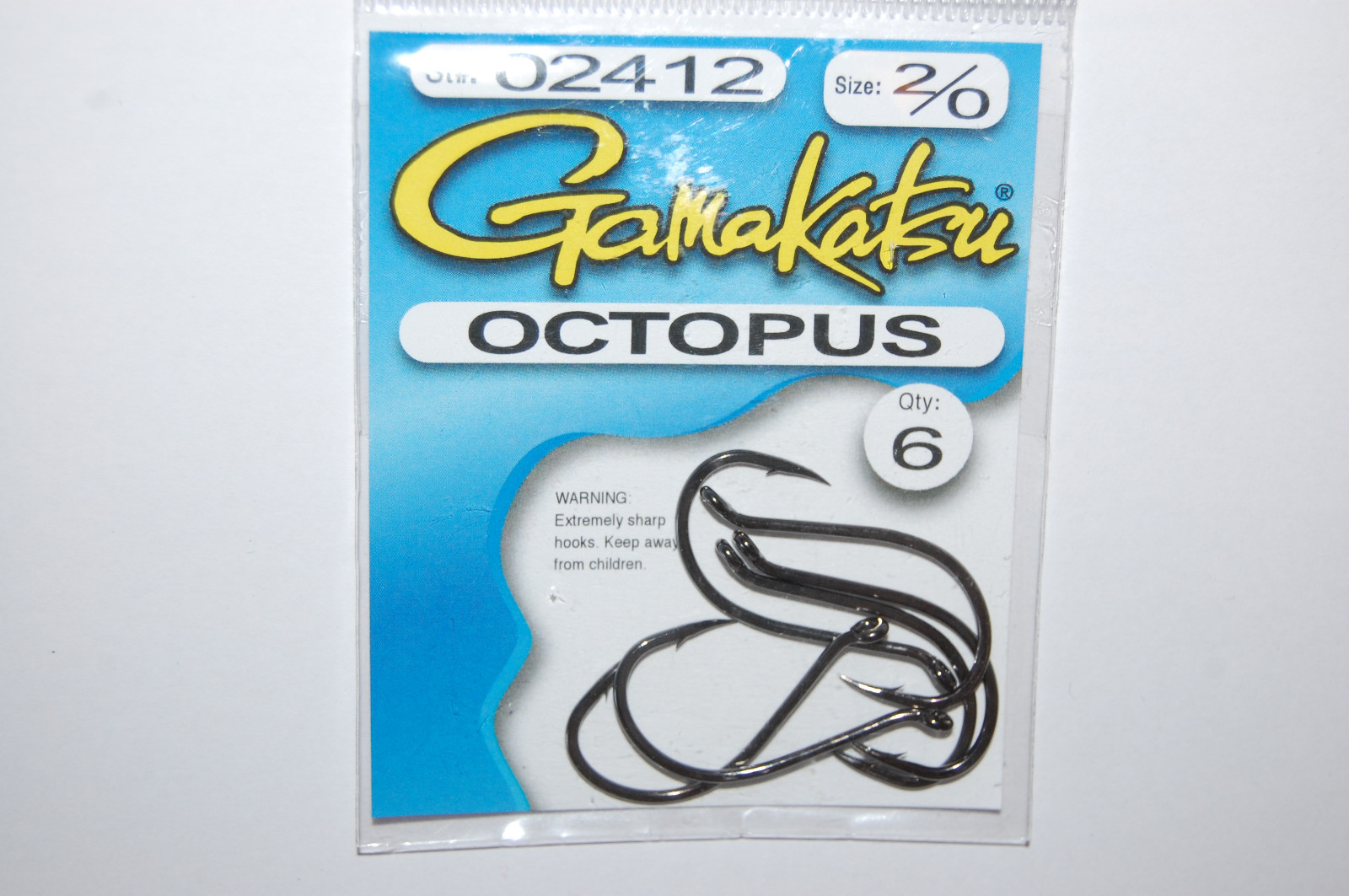 4 packs gamakatsu octopus hook size 2/0 6 per pack # 02412 hooks