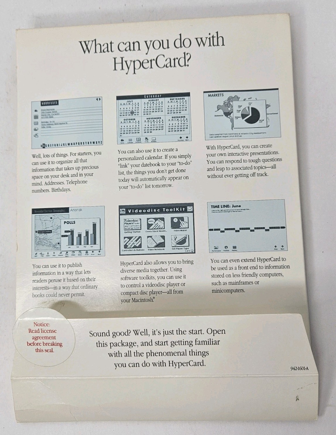 Vintage Apple Software HyperCard 3.5" Floppy Set 1989 With Users Guide
