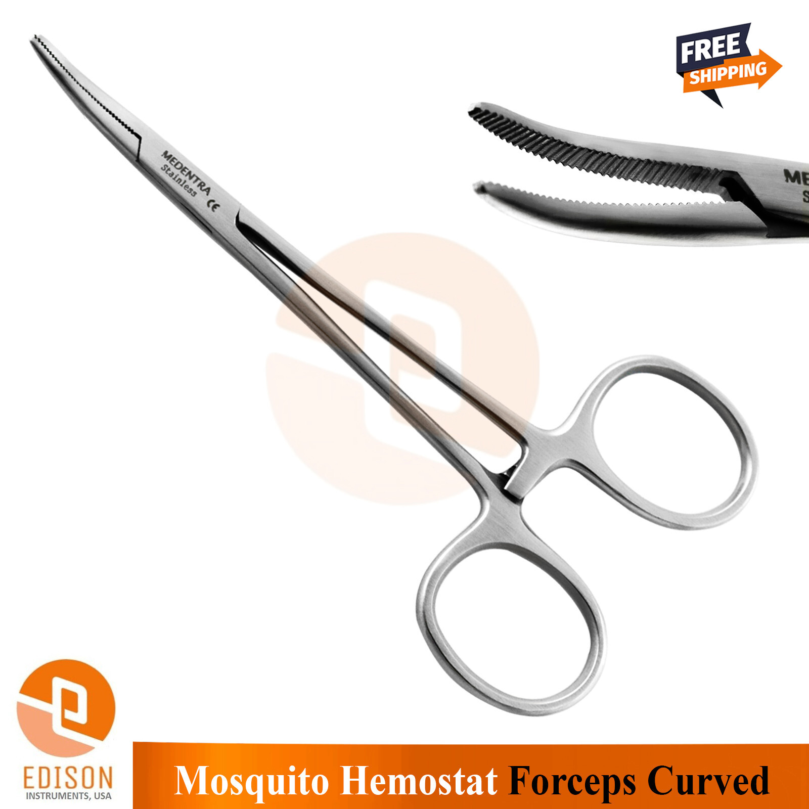 Dental Mosquito Forceps 5'' Curved  Hemostatic Locking Plier Surgical Instrument