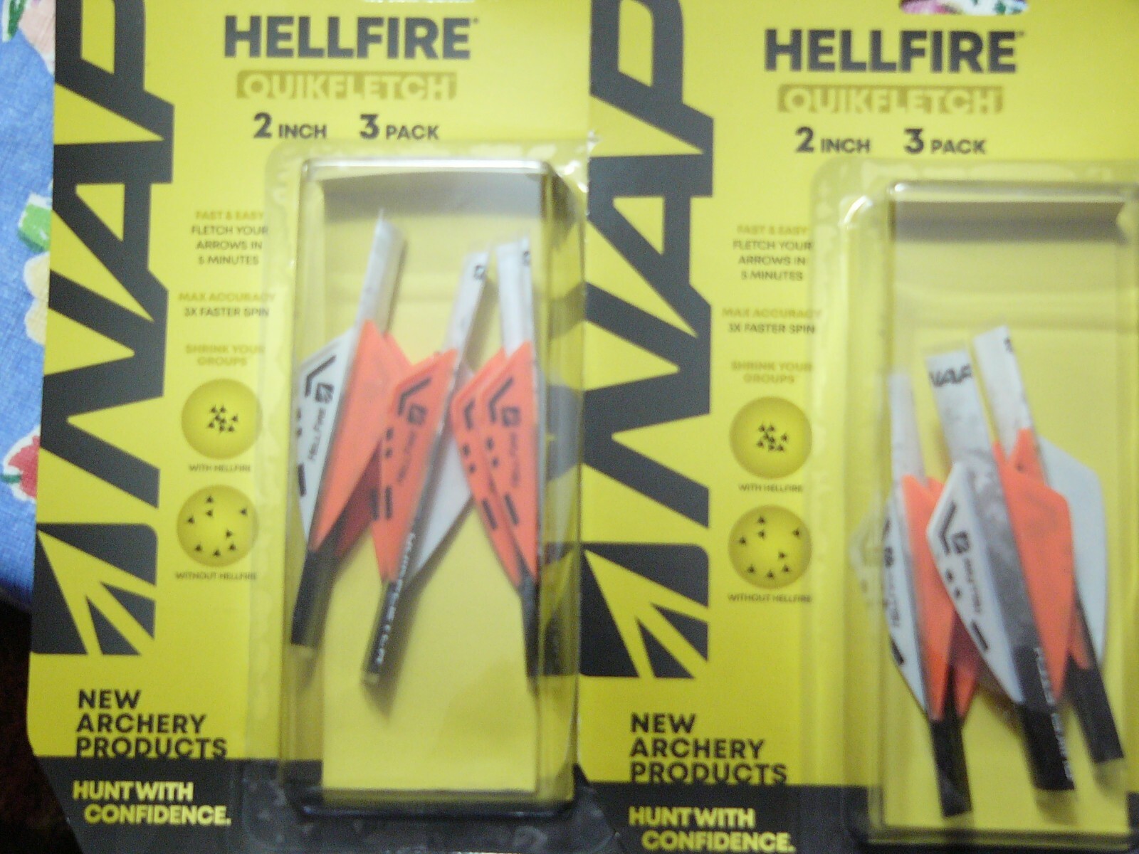 NAP HELLFIRE QUICKFLETCH 2 INCH 3 PACK TIMES TWO