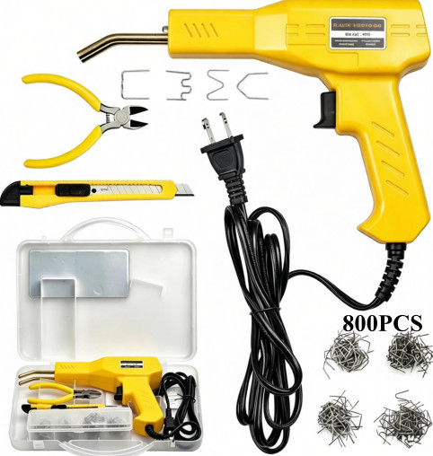 H50 Hot Stapler Plastic Welding Gun Kit 800PCS Staples Car Bumper Crack Repair