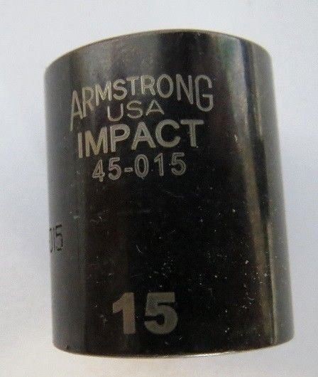 Armstrong 45-015 15mm 1/4" Drive 6 Point Impact Socket USA