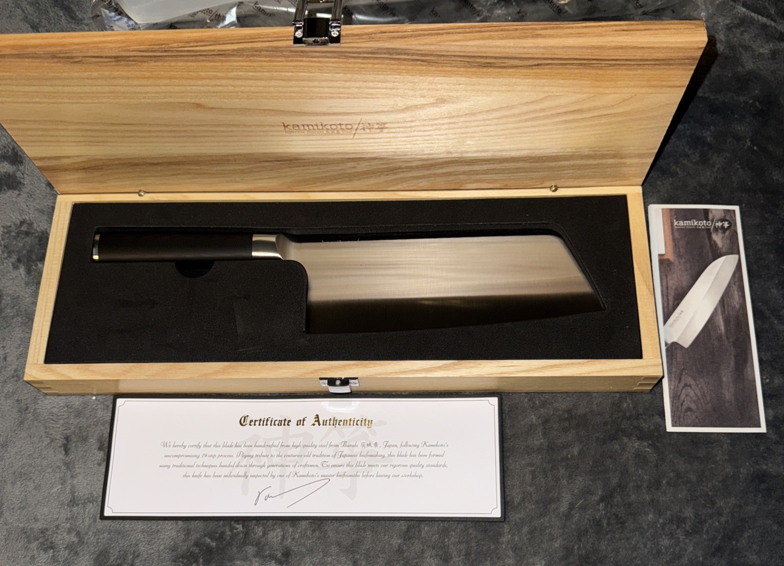 Kamikoto Chuka Bocho Cleaver - Ash Wood Box with COA - New