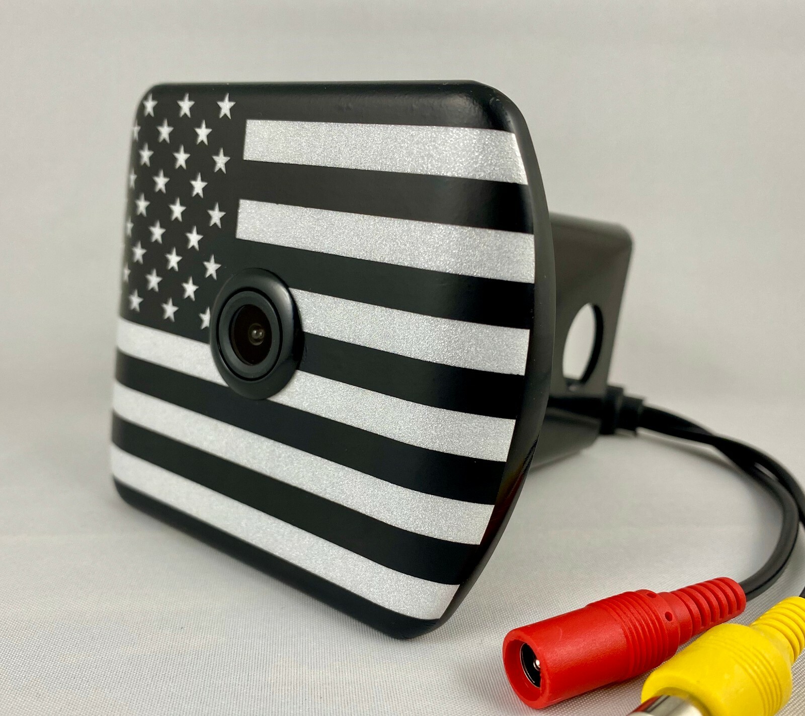 Hitch Backup Camera Blk/Wht Flag Truck Jeep Wrangler Rubicon JK JL YK TJ CJ FJ