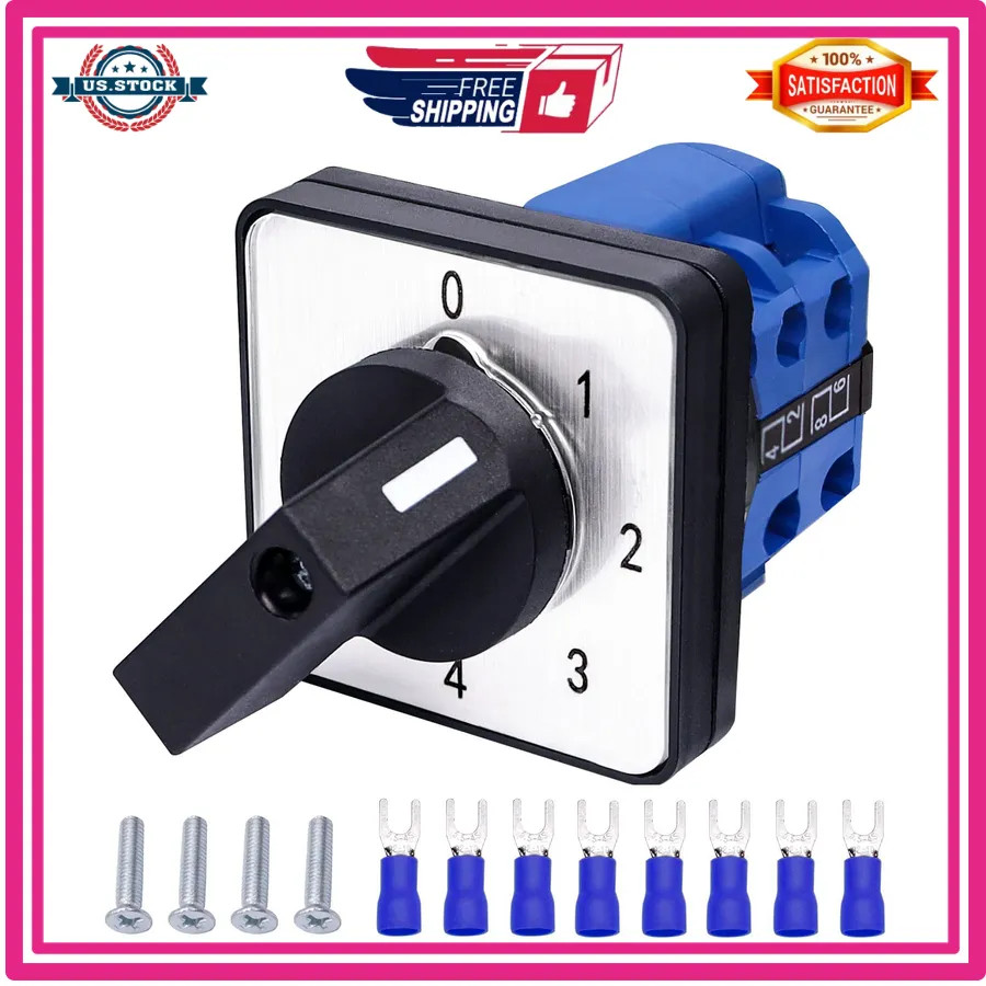 LW26-20 Universal Rotary Cam Changeover Switch 20A 550V 4 Position 8 Terminals