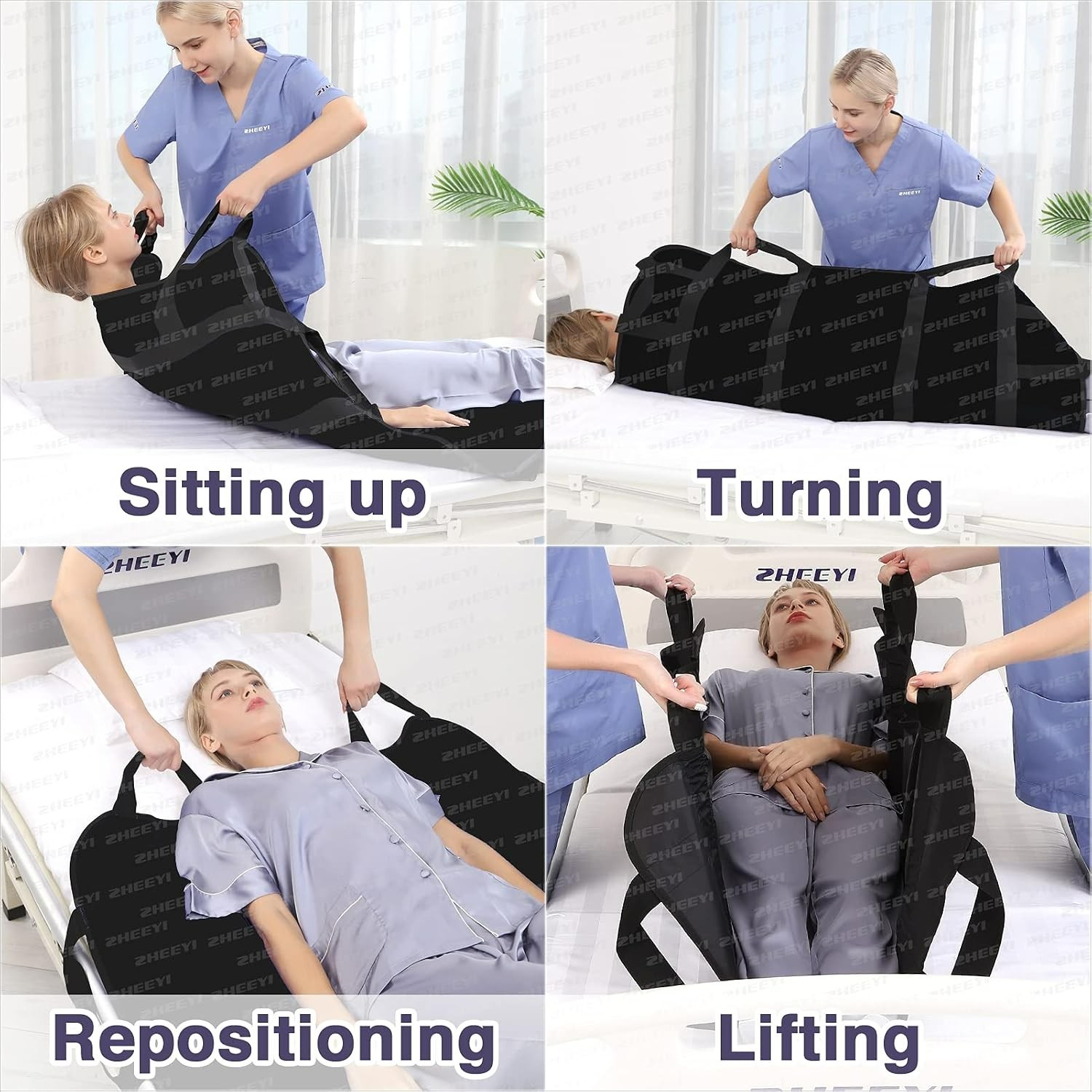 Machine-Washable Patient Positioning Blanket - 48" x 40" for Elderly Assistance