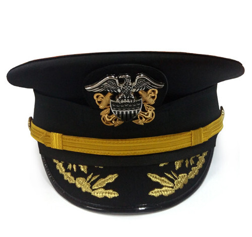 American Army Officer Visor Hats Noble U.S. Navy Cosplay Black Military Eagle
