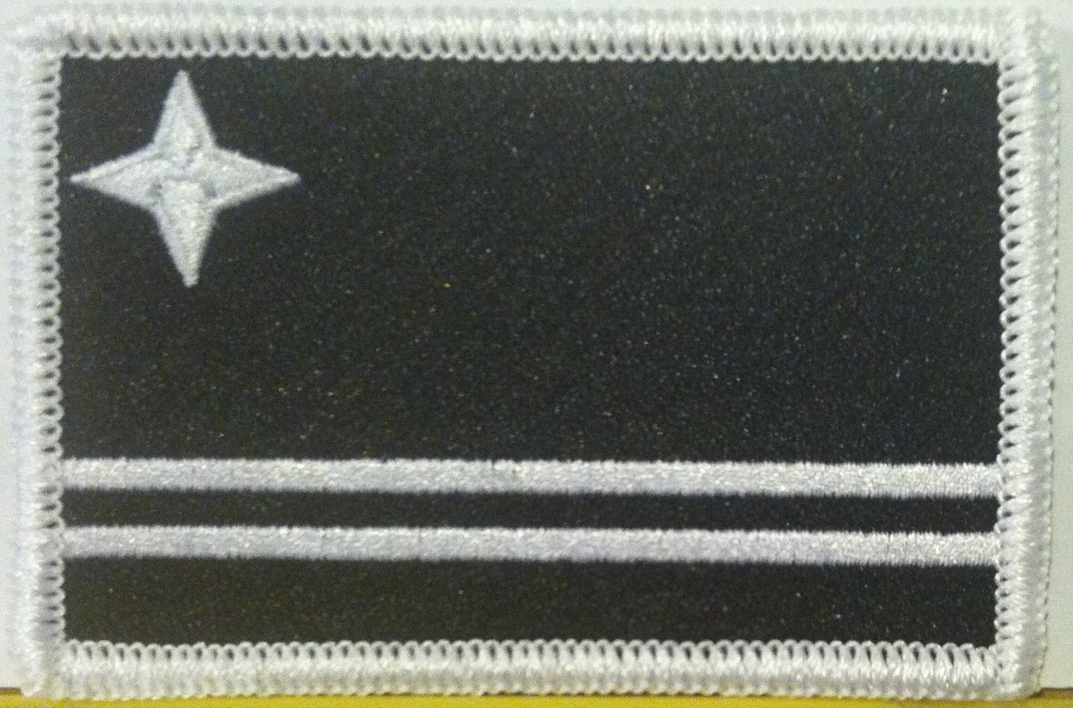 ARUBA Flag Military Patch W/ VELCRO® Brand Fastener B & W White Border #18