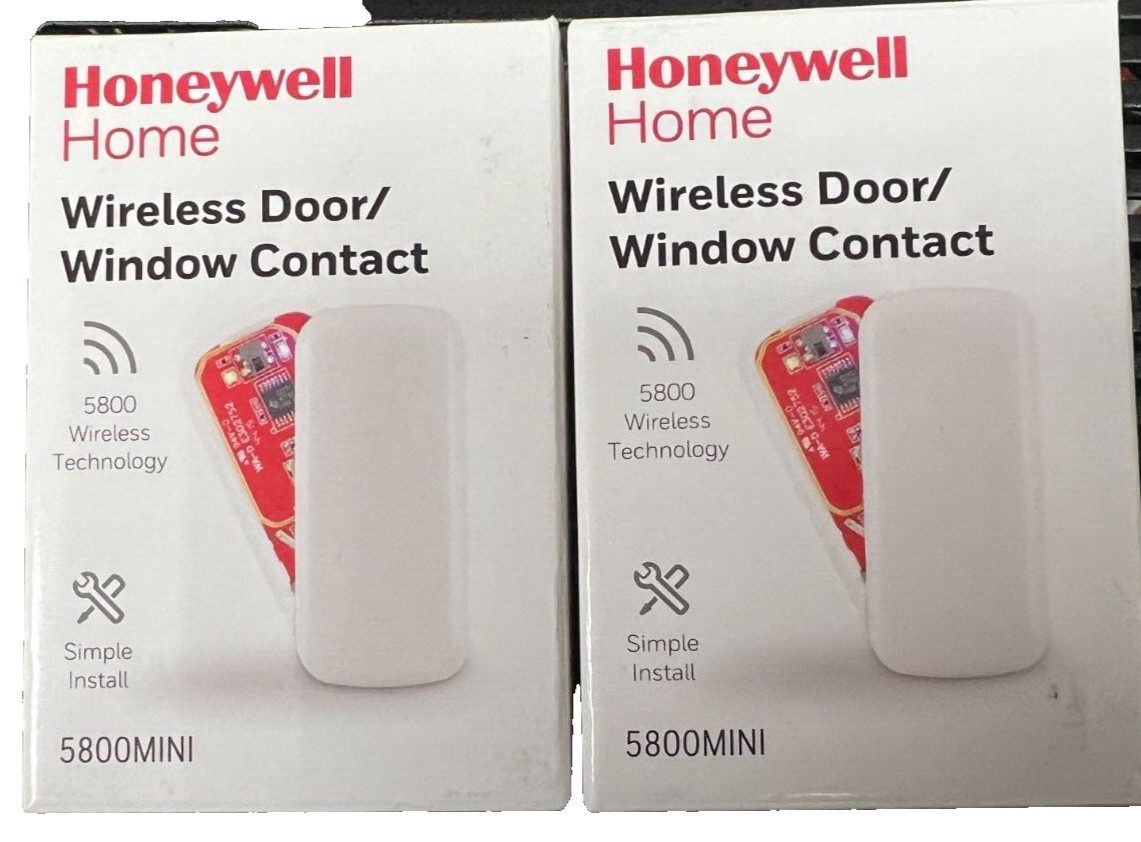 Set of 2 Honeywell 5800MINI Wireless Slim Contact, Battery Magnet 5800 Mini