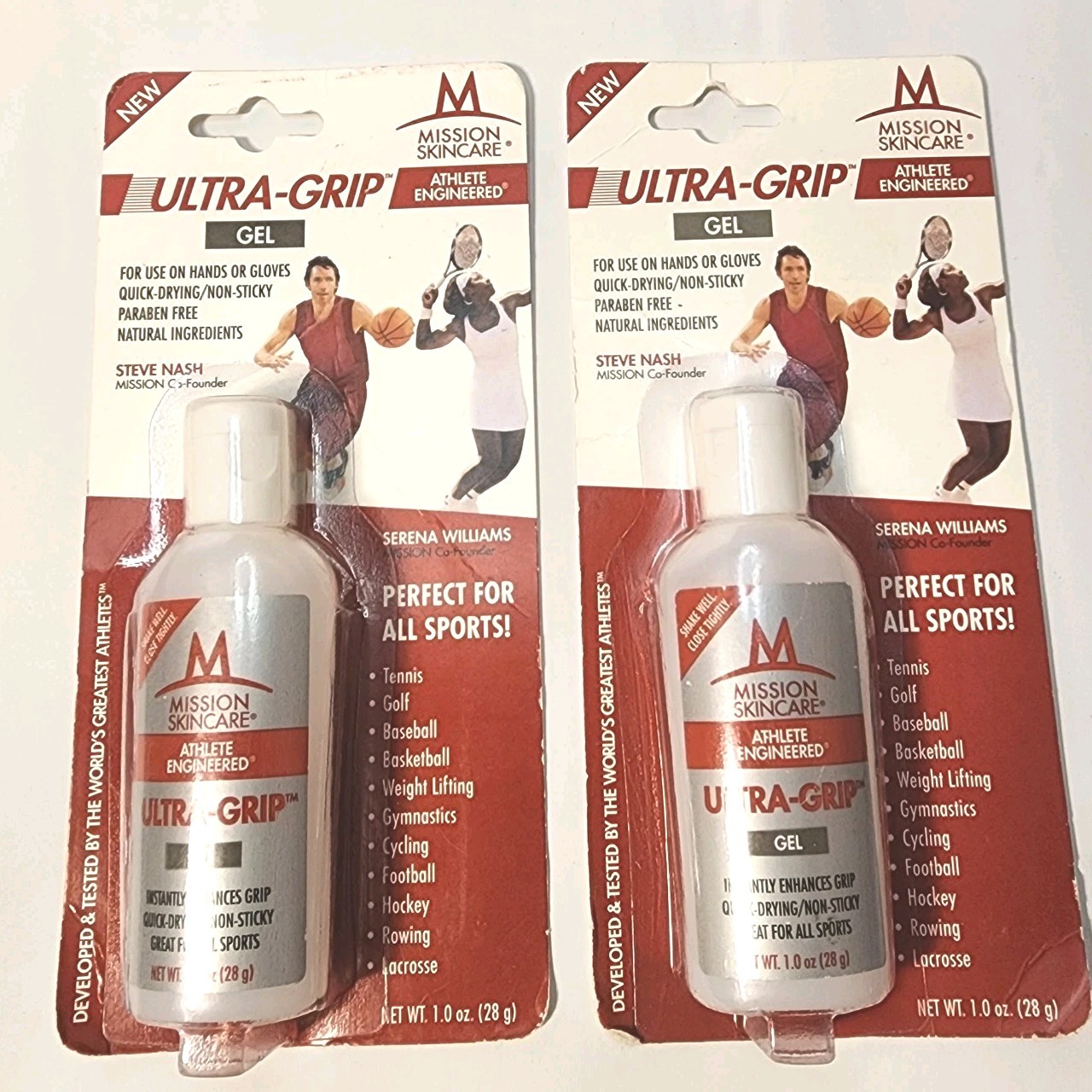 Mission Skincare Ultra Sports Grip Gel 1 oz SEALED Lot Of 2  Improve Grip