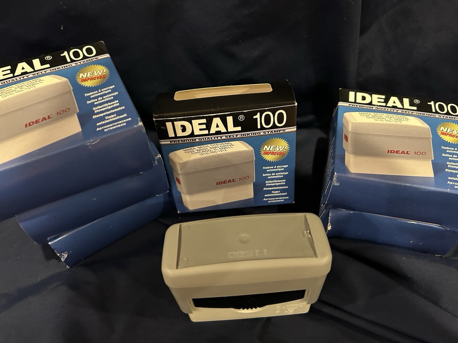 Lot Of 6 New IDEAL 100 self-inking Stamps Ink