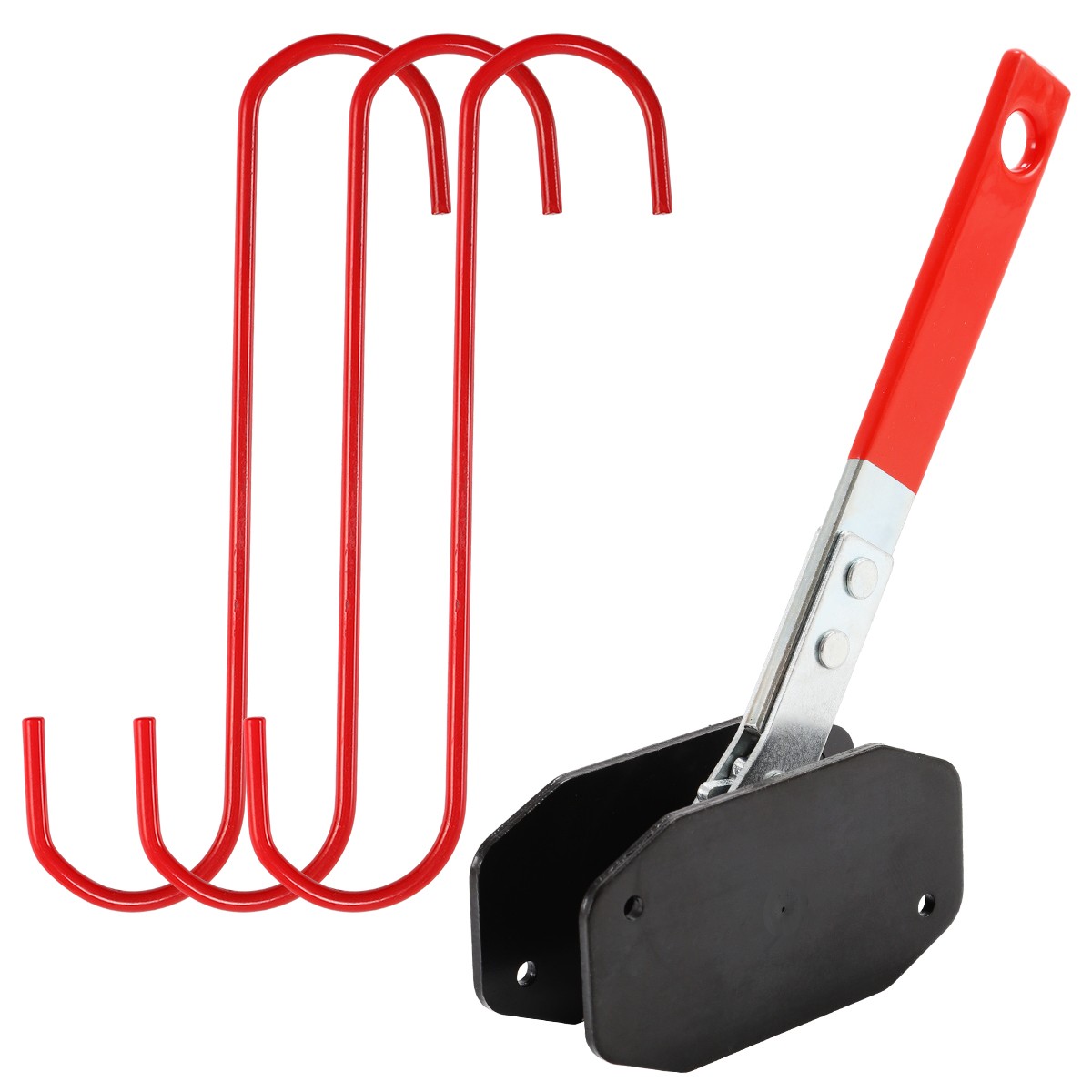 Car Spreader Caliper Pad Install Tool Ratchet Brake Piston Wrench w/4 Hanger Red