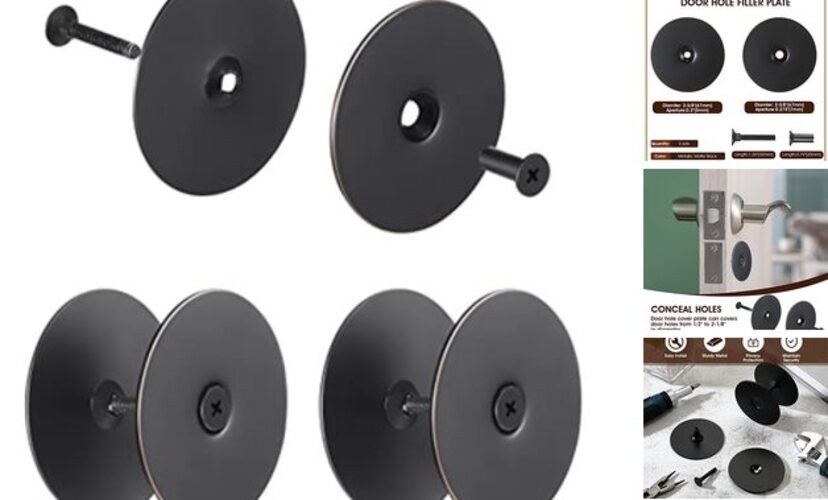 Pelopy Door Hole Filler Plate, 2-5/8" Diameter, 1 Inch and 2 Inch Connecting