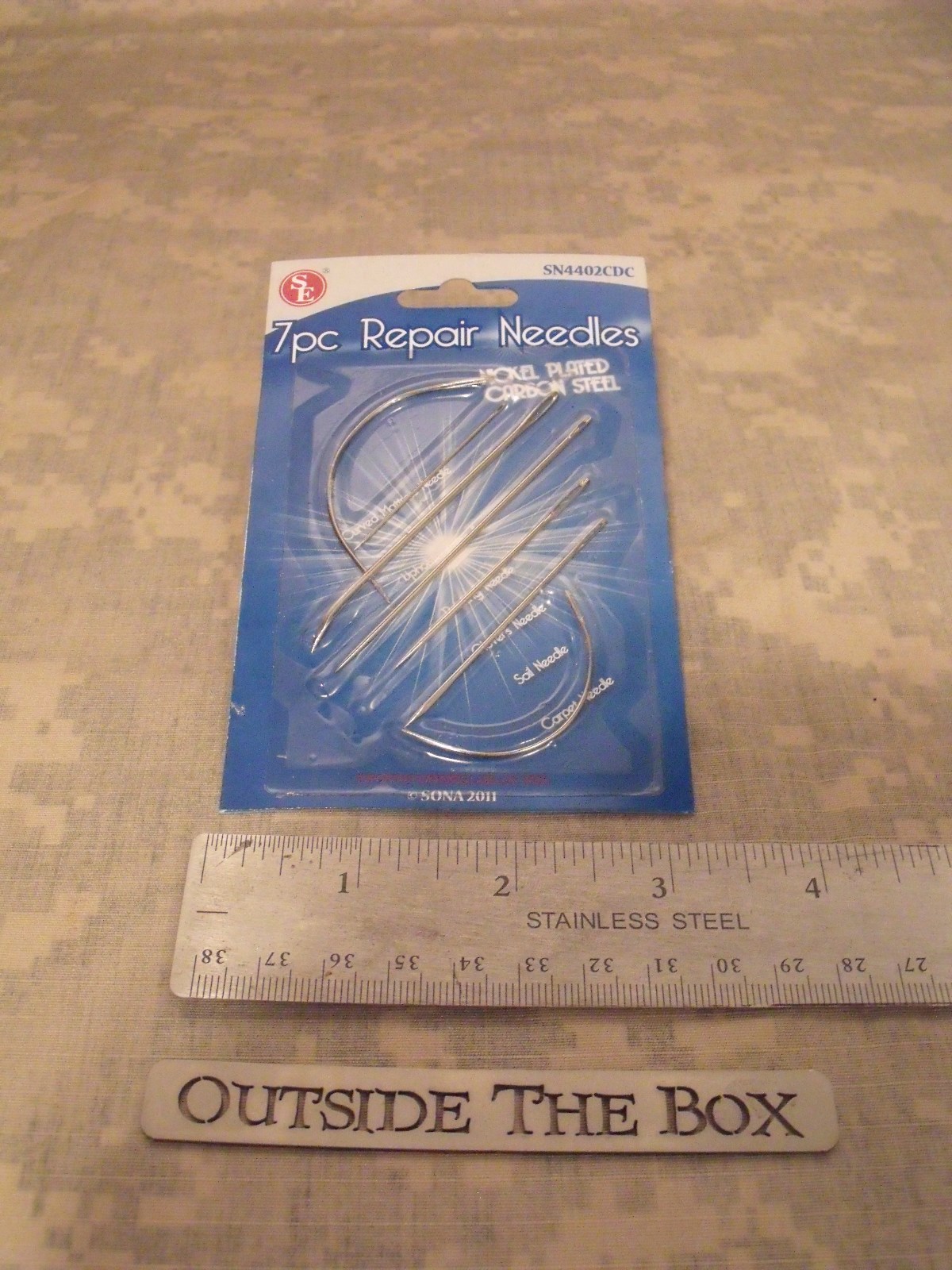 Emergency/Survival:  7 Pc Repair Needles Set, Carbon Steel,  SE #SN4402CDC