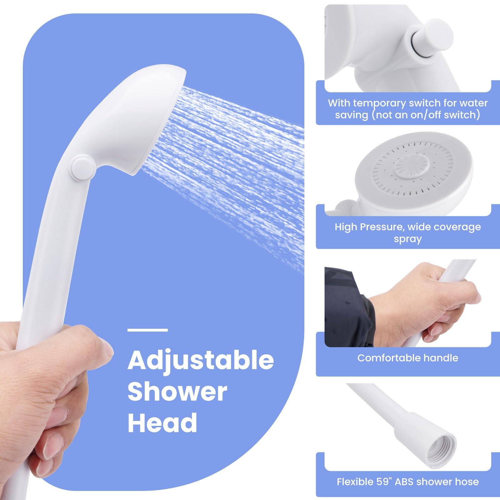 Rv Outside Shower, Camper Outdoor Shower Kit, Rv Exterior Faucet Box with Hea...
