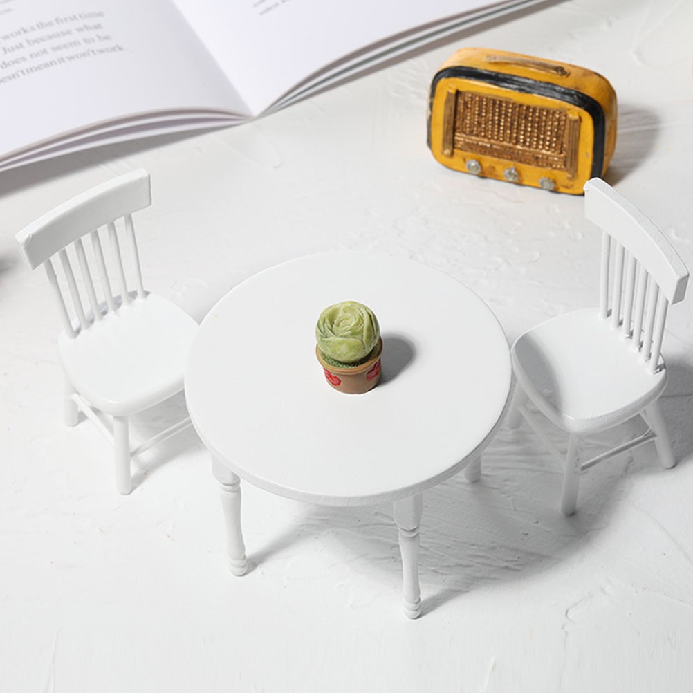 Playhouse Accessory Mini Desk Chair Set for Children Dollhouse