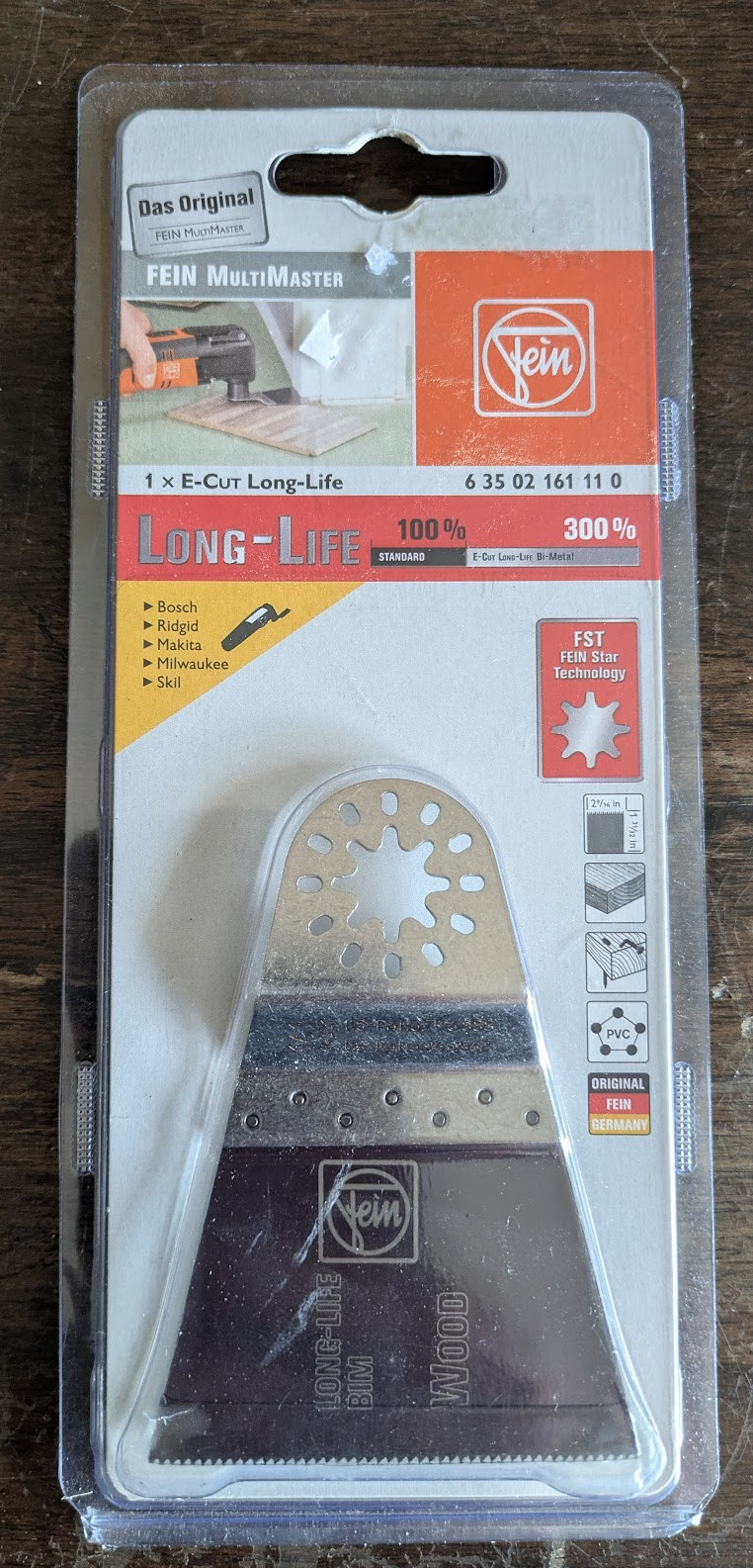 Fein 63502161120 is a single pack of E‑Cut Long‑Life oscillating saw