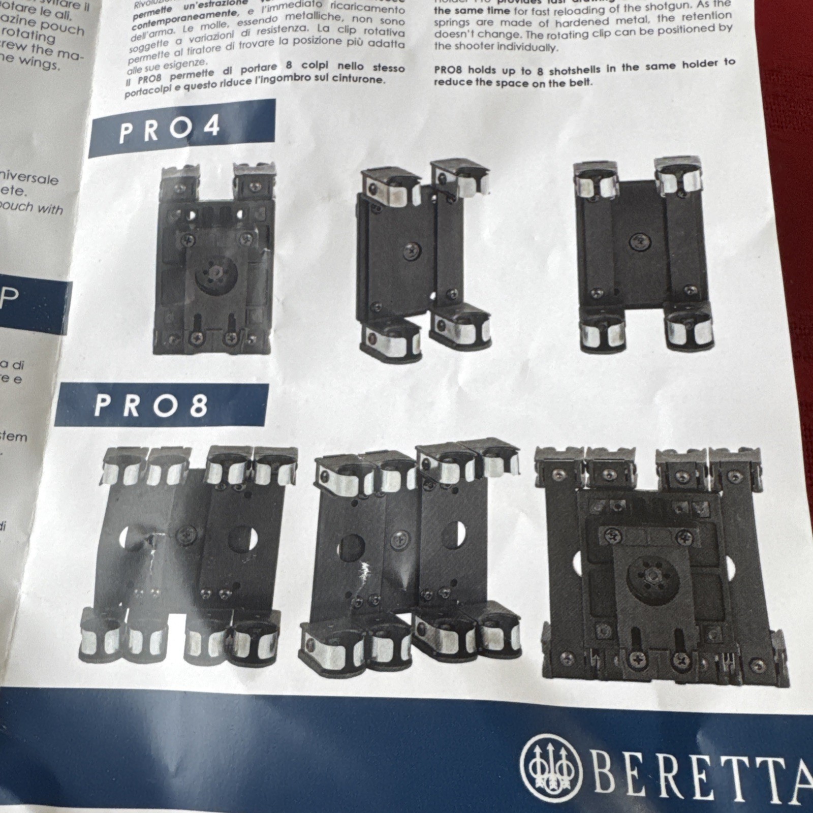 Beretta Competition Shotshell Holder 4 Shells Dynamic 12 Guage Pro 4