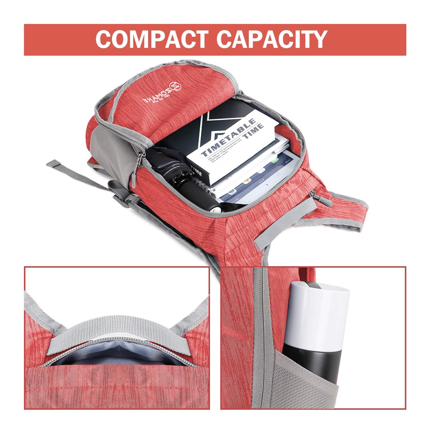 Ultra Lightweight Packable Backpack 18L Foldable Water Resistant Red