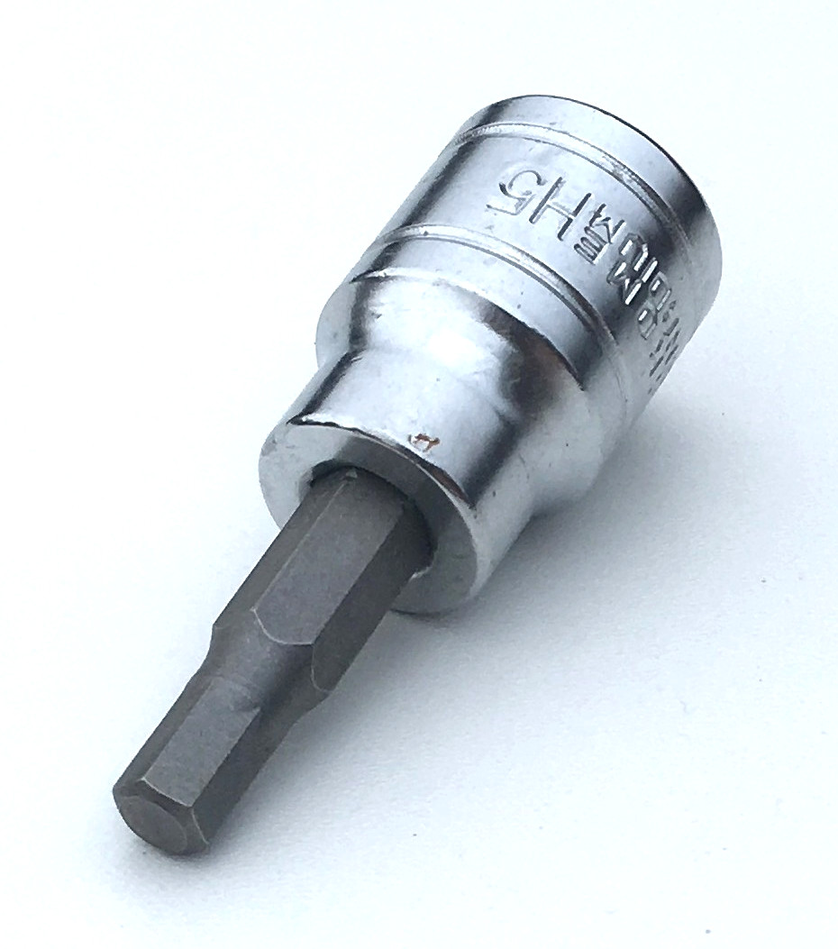 US Pro 5mm hex allen bit socket driver 3/8" dr. drive chrome CrV tool H5