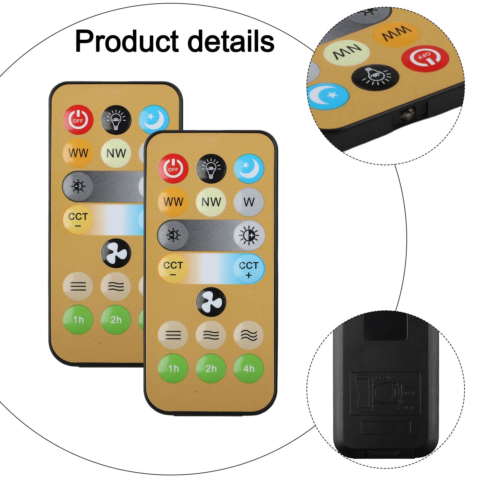 Two Pack Wireless Remotes for Easy For E27 Ceiling Fan and Light Control