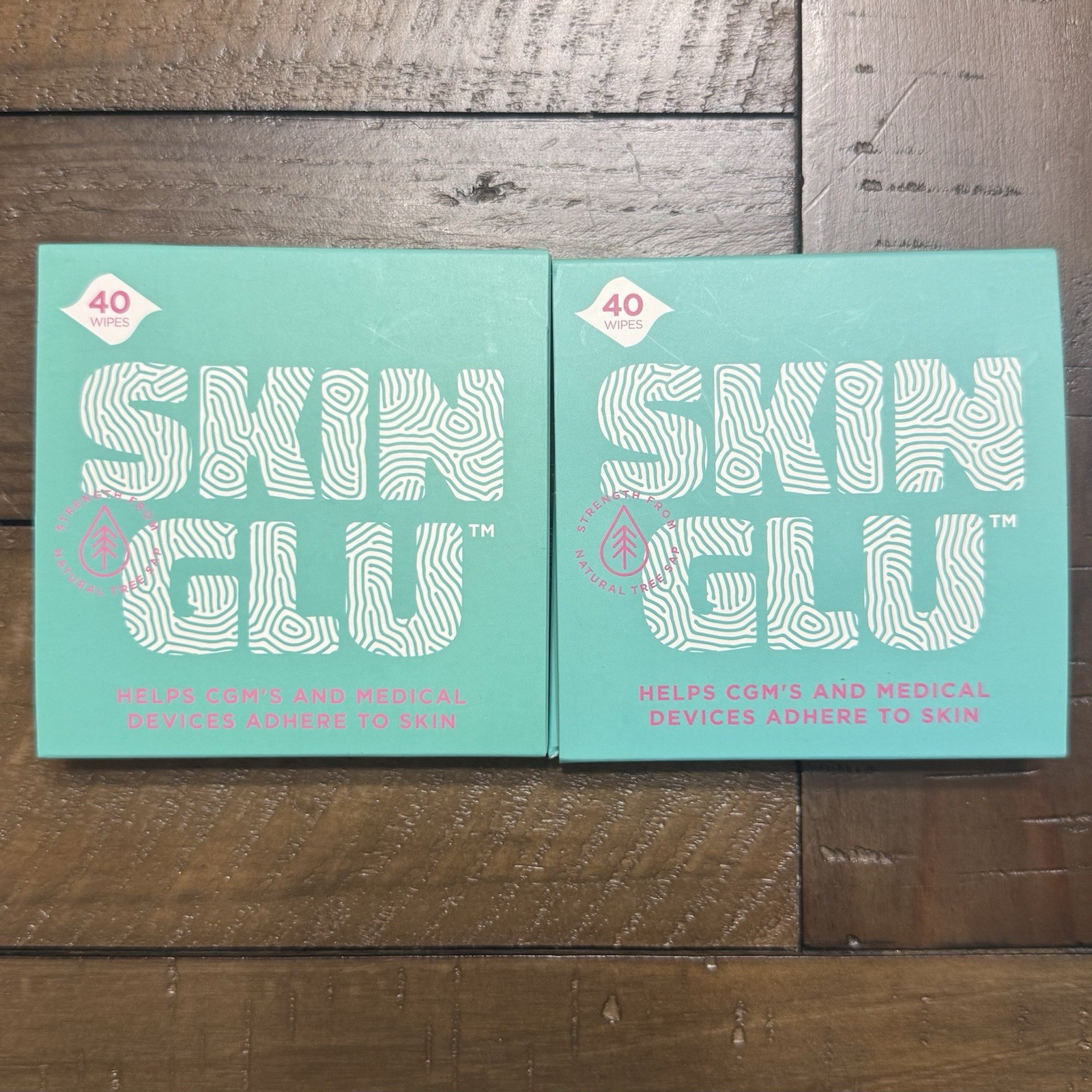 SKIN GLU Skin Wipes Helps CGM’s & Medical Device 2 Packs Of 40