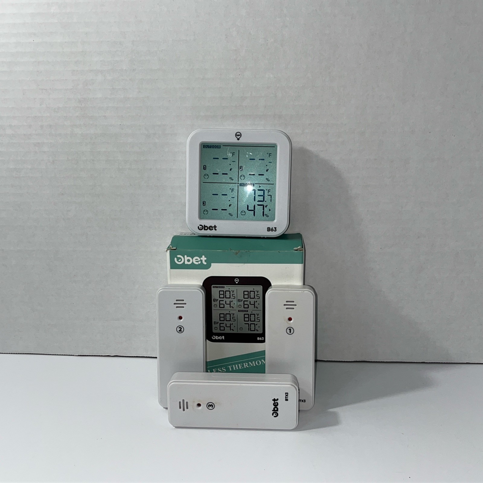 Best OBET Indoor Outdoor Thermometer Wireless Weather Station with 3 Sensors