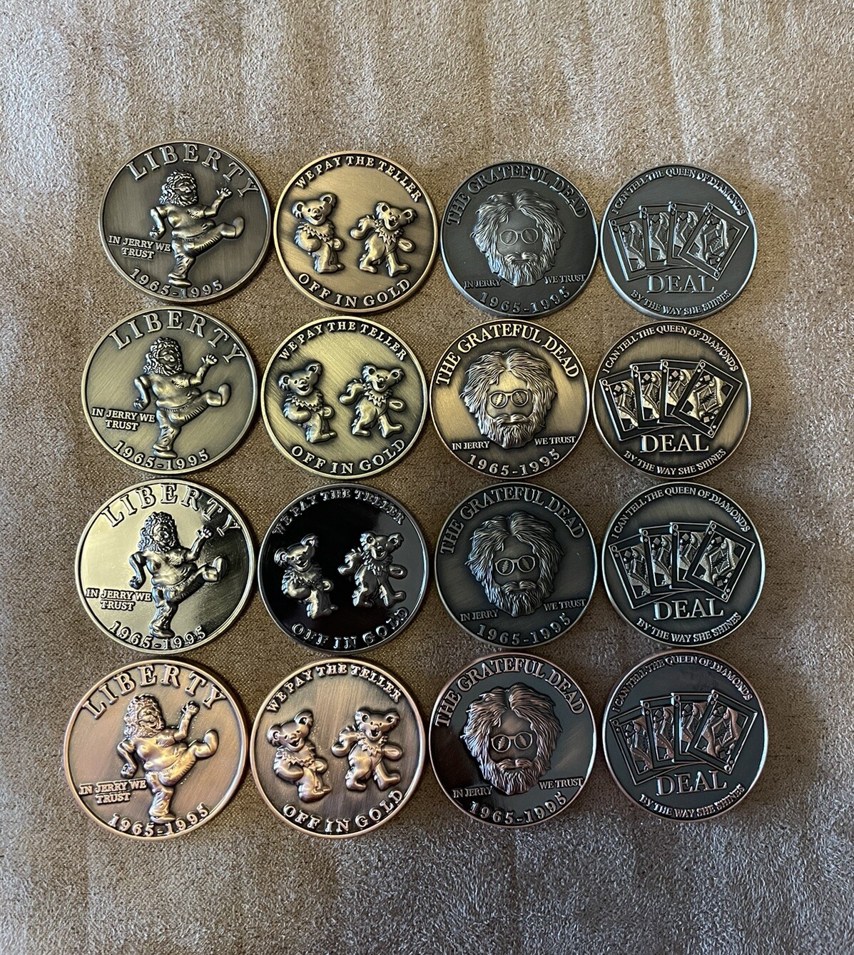 Grateful dead coin lot Poker chip golf ball marker 8 coins group