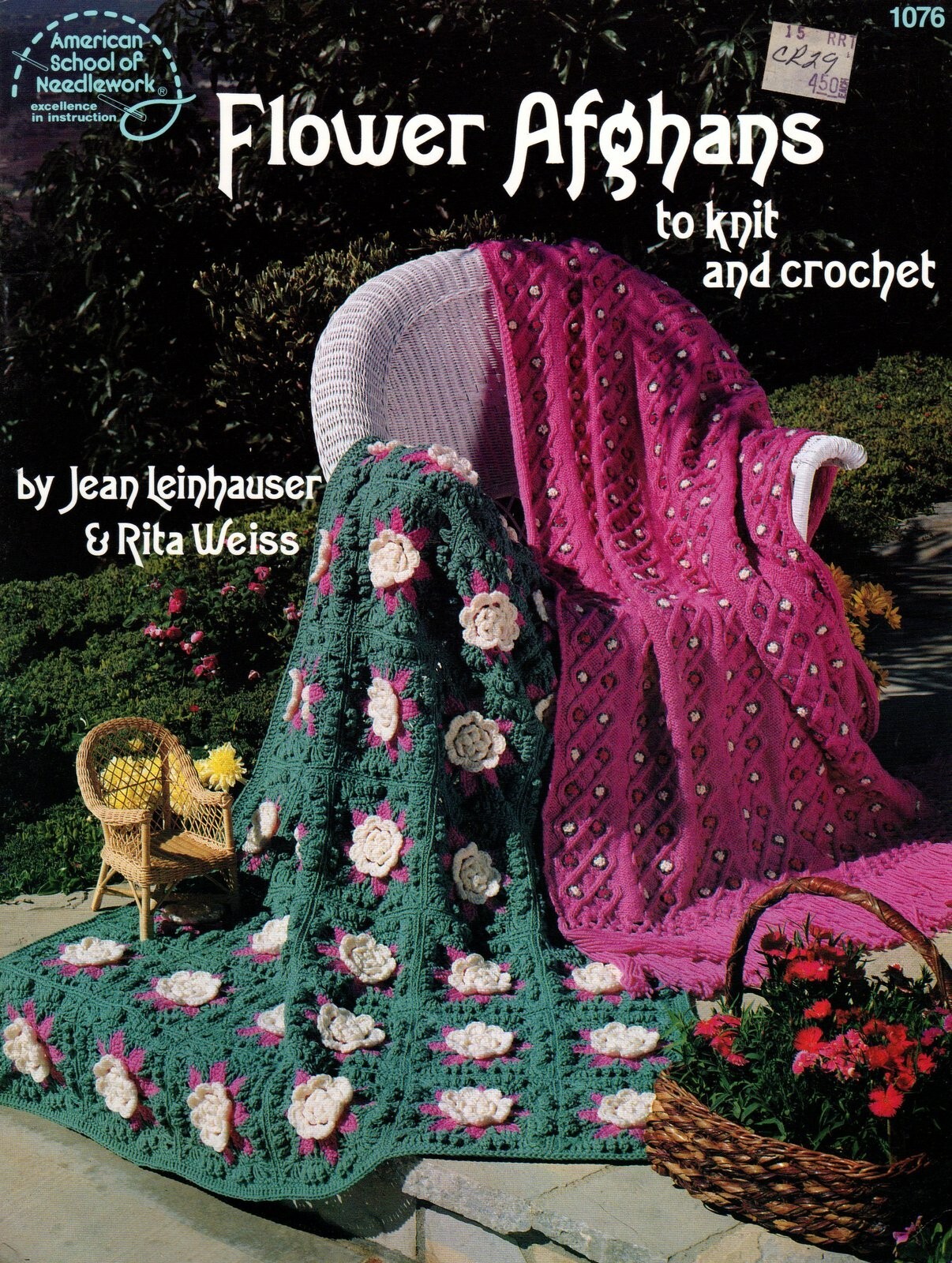 Flower Afghans to Knit and Crochet American School Primrose Leaflet 1076 NOS