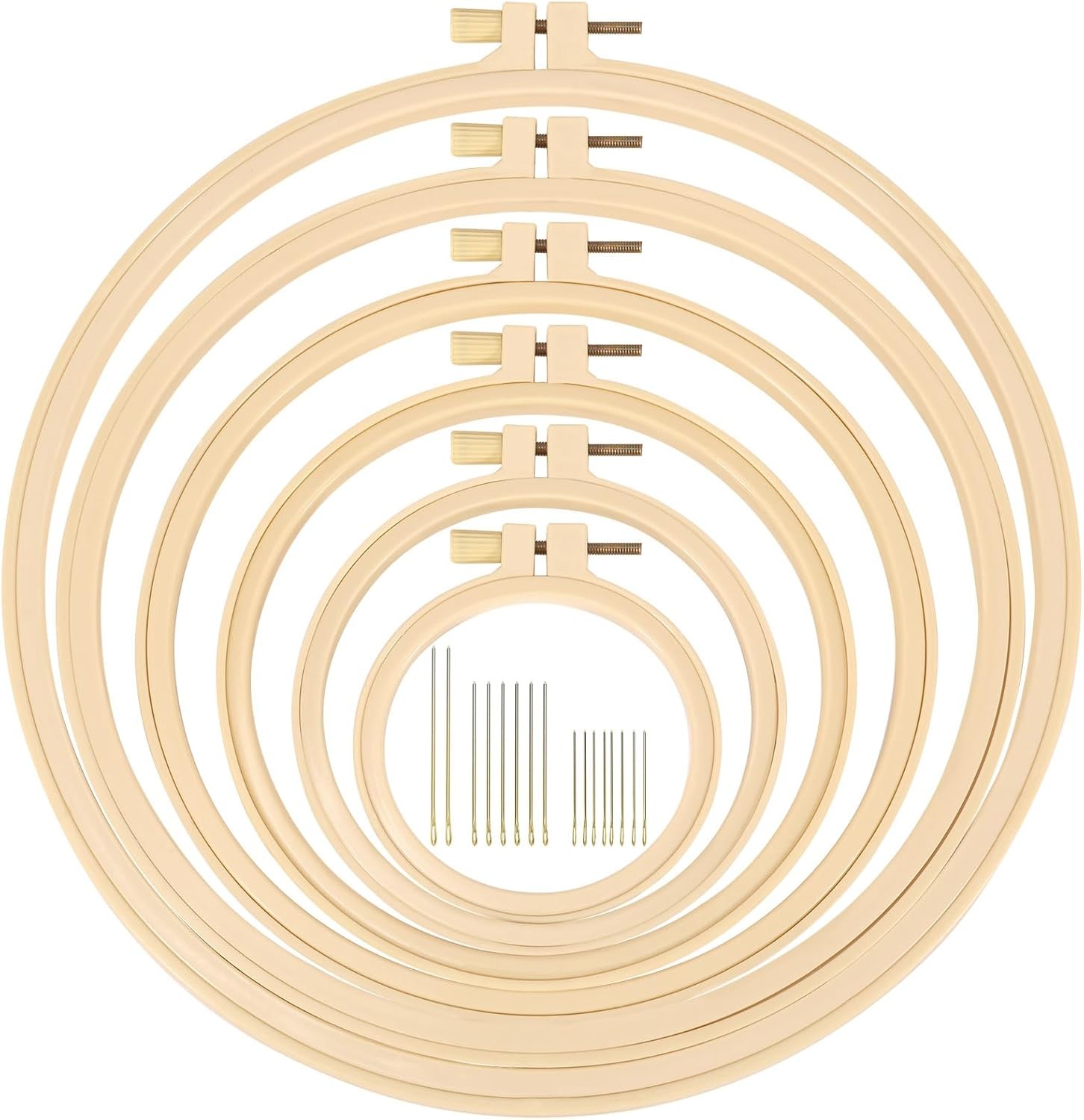 XEmbro 6 Pieces Embroidery Hoop 3.6 to 10.7 inches Plastic Cross Stitch Hoop