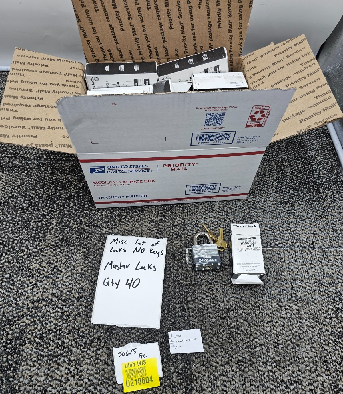 (QTY 40) Mixed Lock Misc Lot Master Lock No Keys Pad Lock Security