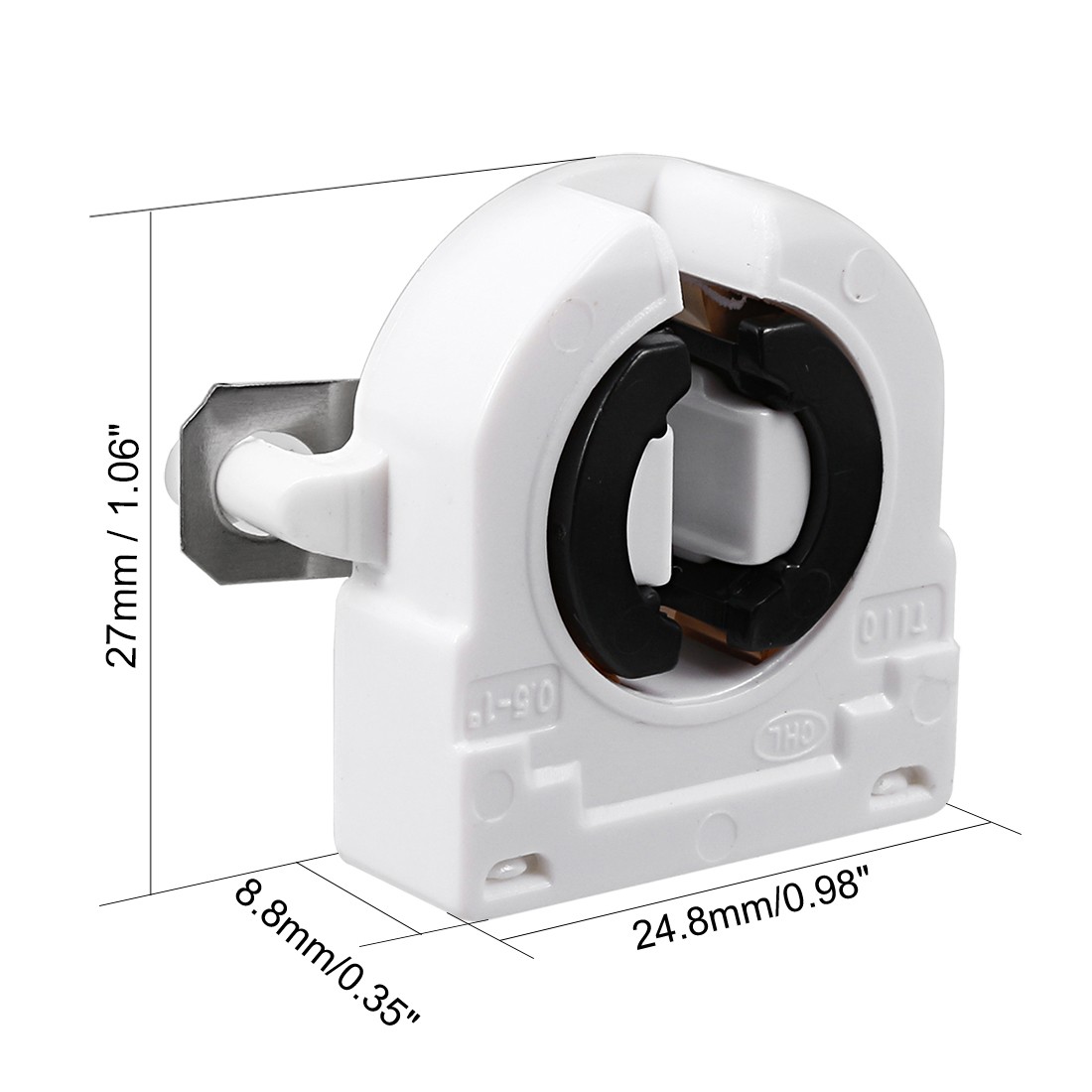 10 PCS 2A T8 Socket G13 Base Fluorescent Lamp Holder Light Accessory, White