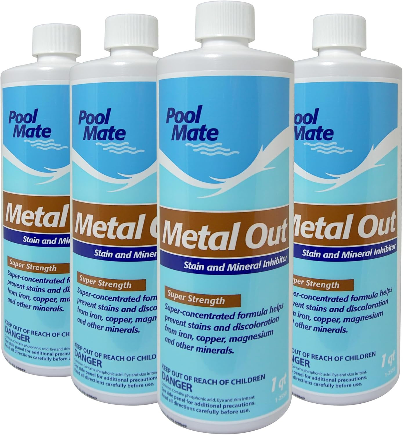 1-Quart 4-Pack Concentrated Metal Out Stain and Mineral Inhibitor, Pool Metal Re