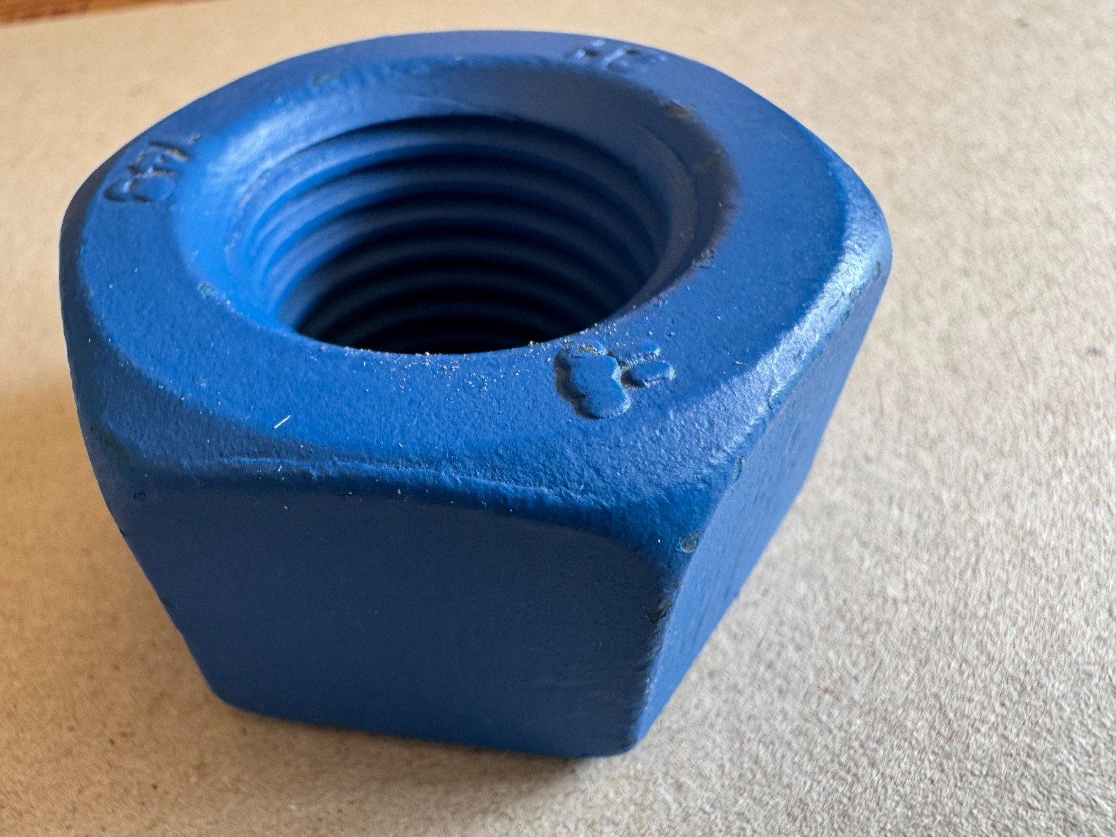 Blue Finish Heavy Hex Nut--1-1/8"-8 UNC,CS,ASME SA-194-2H, Grade 2H