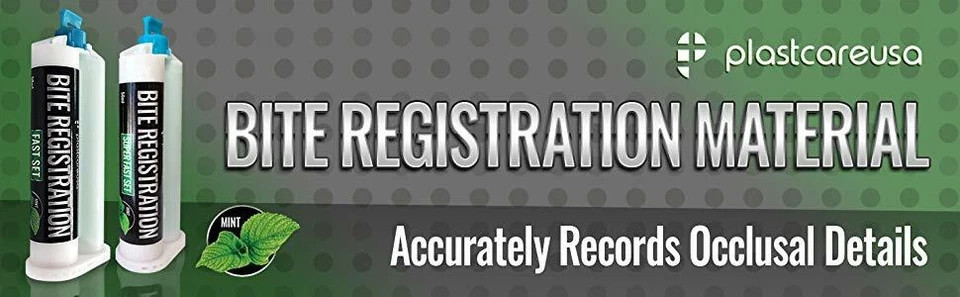VPS Mint Bite Registration Material – 4 x 50ml, Fast Set + 8 PVS Mixing Tips