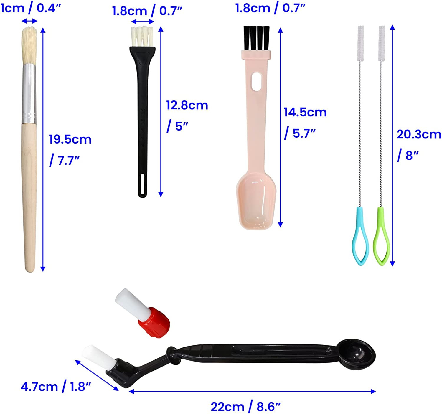 7 Pcs Coffee Machine Cleaning Brush, Espresso Machine Brush with Detachable Head