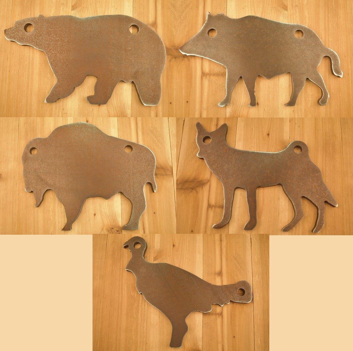 1/2" AR500 Steel Animal Shooting Targets Large Animals Set of FIVE