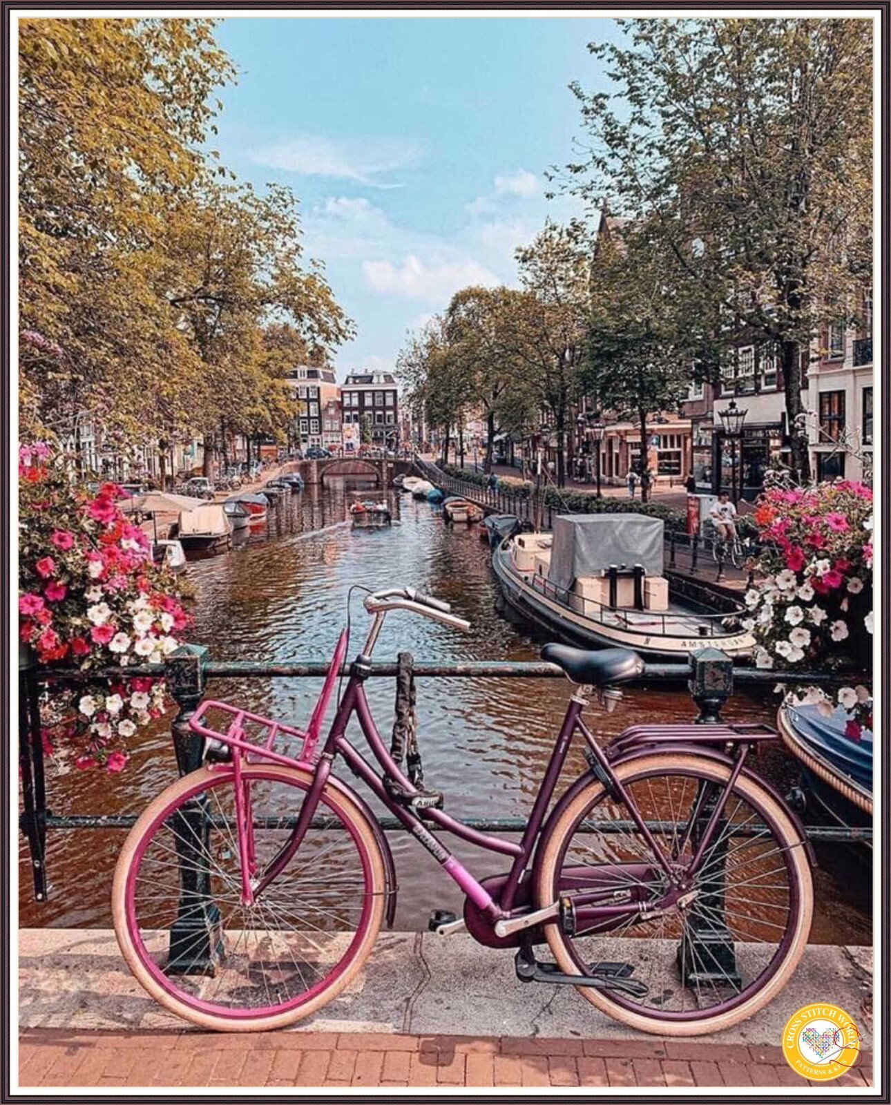 Amsterdam Canal Tour 1237 Chart Counted Cross Stitch Pattern Needlework