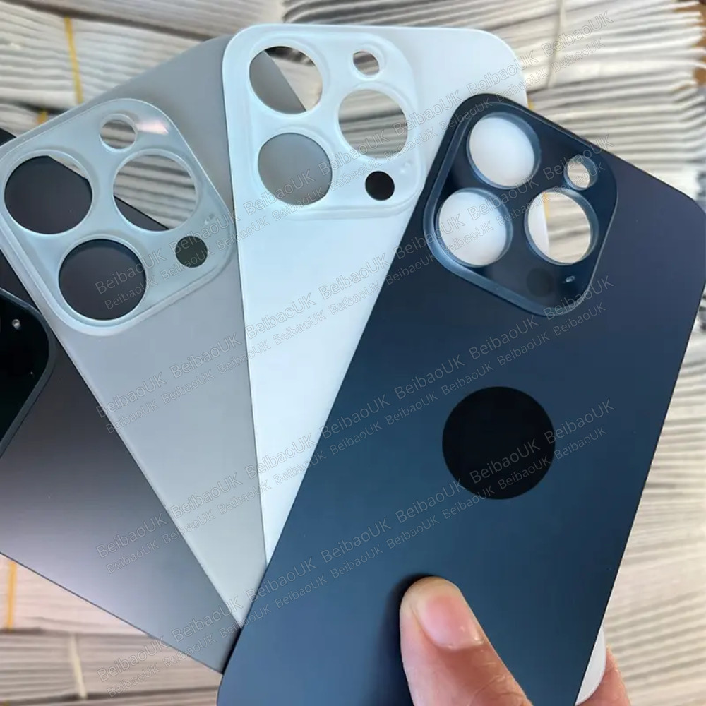 Back Glass Big Hole Rear Cover with Logo For iPhone 15 14 13 12 11 8 XS X SE Lot