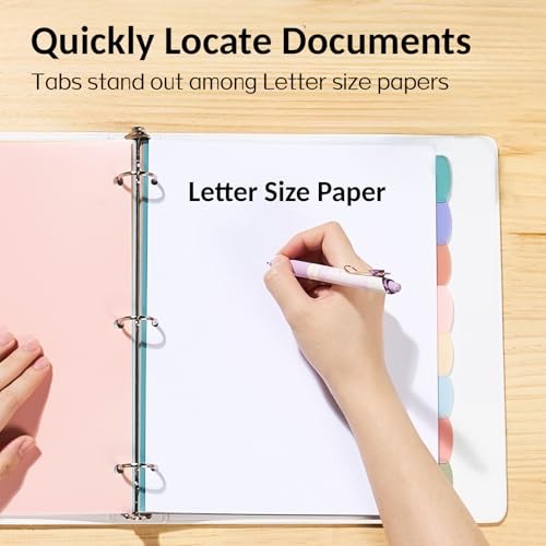 8 Tabs Long-Lasting Plastic Write & Erase Large Tabs 1 Set Pastels Color